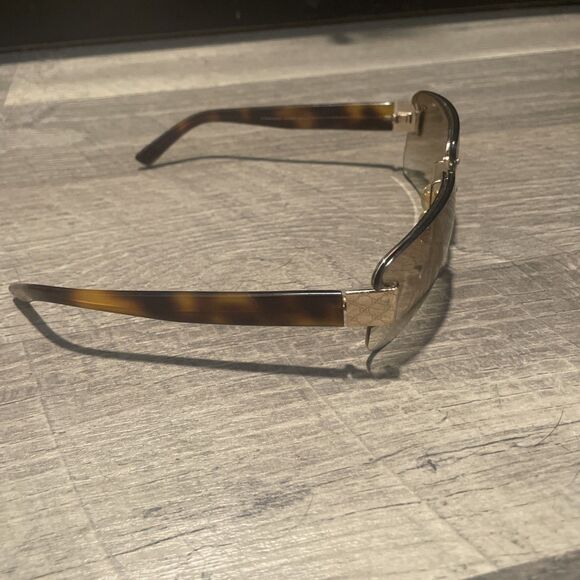 Vintage Gucci GG 1798/S Sunglasses Rimless Shield Brown Gradient Y2K Authentic main image 7